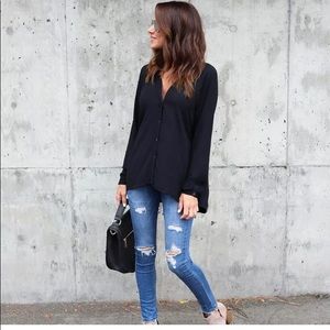 Black chiffon blouse